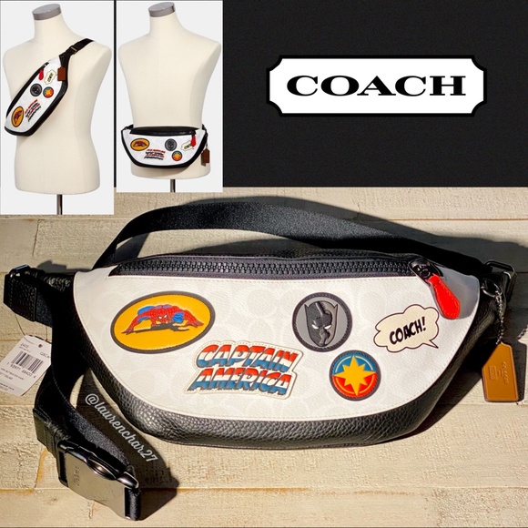 FINAL SALE! COACH MARVEL Belt Bag Patch Spiderman - Picture 1 of 16